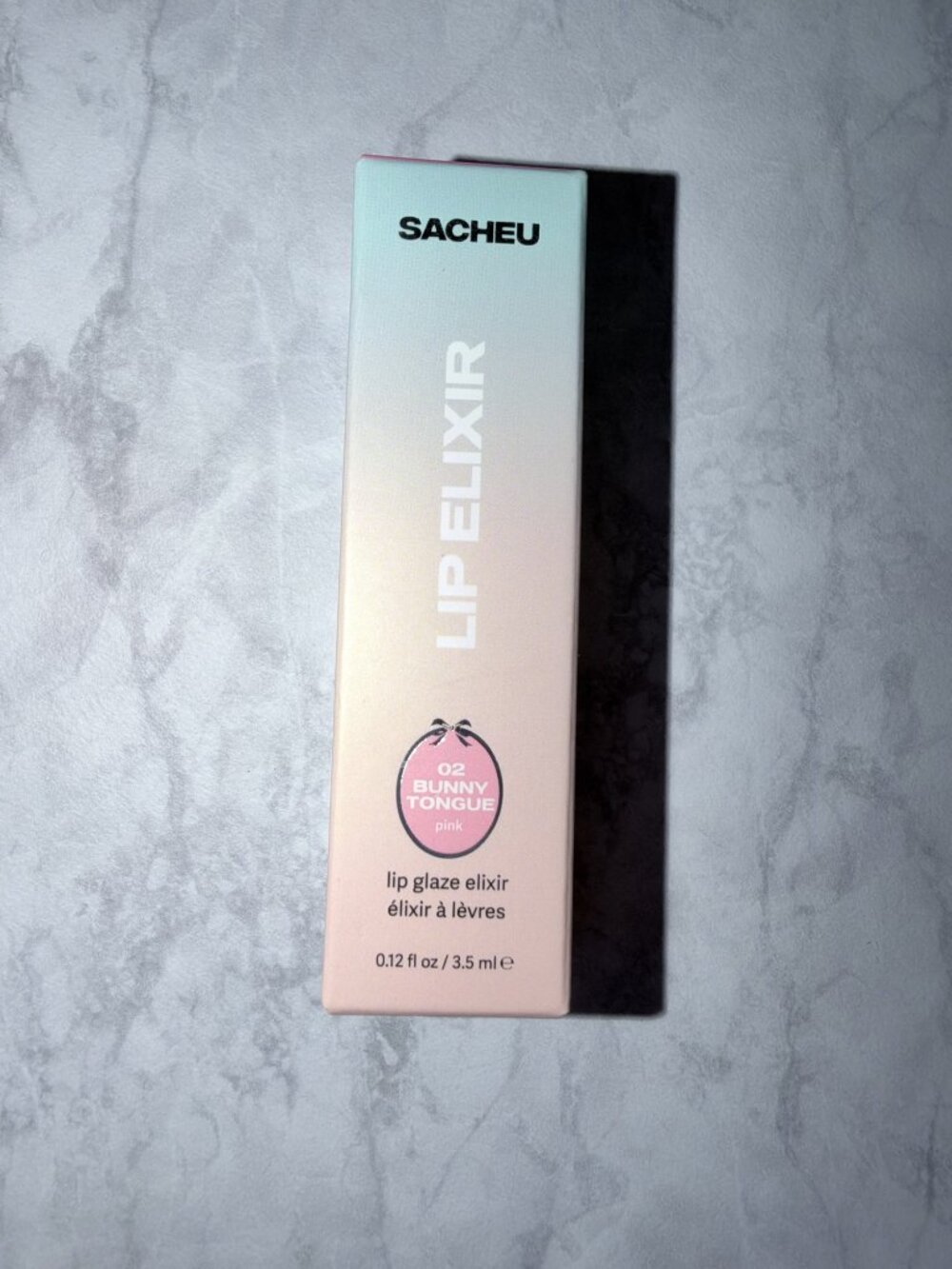 SACHEU Lip Elixir Lip Glaze Oil 02 Bunny Tongue Pink NEW in Box